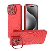 Недорогие Чехлы для iPhone-телефон Кейс для Назначение айфон 16 про макс iPhone 15 Pro Max iPhone 14 Pro Max iPhone 13 Pro Max Магнитный адсорбционный футляр со стендом Поддержка беспроводной зарядки Защита от удара ТПУ ПК