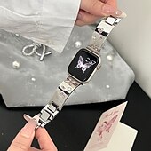 זול להקות Apple Watch-סולו לופ מותאם ל רצועת השעון של Apple Watch 38 מ&quot;מ 40 מ&quot;מ 41 מ&quot;מ 42 מ&quot;מ 44 מ&quot;מ 45 מ&quot;מ 49 מ&quot;מ בלינג יהלום סוגר מתכת מתכוונן סגסוגת רצועת שעון חלופית ל iwatch Ultra 2 Series 9 8 7 SE 6 5 4 3 2 1