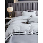 economico Collezione d&#039;elite-Set copripiumino da 4 pezzi, 100% cotone biologico, tessuto morbido e traspirante, include copripiumino e federe per un sonno confortevole.