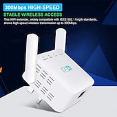 Недорогие Беспроводные маршрутизаторы-Усилитель Wi-Fi Усилитель Wi-Fi Расширитель диапазона Wi-Fi 300 Мбит/с Усилитель повторителя беспроводного сигнала 2,4 и 5 ГГц двухдиапазонный 4 антенны Полное покрытие 360 °