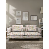 baratos Cobertura de Sofa-Capas de Sofá 100% Algodão Floral Com Estofamento 3 Lugares Com Braços