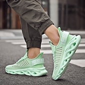 cheap Men&#039;s Sneakers-Men&#039;s Lightweight Breathable Mesh Sneakers with Air Cushion Sole in Mint Green, Stylish Athletic Running Shoes for Sports and Casual Wear