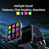 abordables Montres connectées-696 S998 Montre intelligente 2.64 pouce 4G LTE Cellular Montre intelligente téléphone Bluetooth Podomètre Fonction réveille Compatible avec Android iOS Hommes GPS Mode Mains-Libres Caméra IP 67