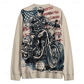 cheap Men&#039;s 3D Sweatshirts-Men&#039;s Graphic Motorcycle Sweatshirts Golf Pullover Sweatshirt Long Sleeve Sweatshirt Hooded Vacation Cool Daily Print Vacation Sports Outdoor Going out Printing Winter Spring &amp;  Fall