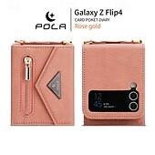 お買い得  サムスン用ケース-電話 ケース 用途 Zフリップ6 Z Flip 5 Z Flip 4 Z Flip 3 バックカバー スタンド付き ジッパ－ ストラップ付き レトロ風 TPU PUレザー