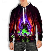 billige Hettegensere-Morder Jason Voorhees Hattetrøje Pullover Halloween 3D Graphic Til Par Herre Dame Voksne Halloween Karneval Maskerade 3D-utskrift Fest Fritid / hverdag