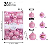 economico Ornamenti-26 palline di Natale, decorazioni natalizie, palline infrangibili per albero di Natale da 4/5/6 cm, colorate decorazioni da appendere all&#039;albero di Natale per la casa, le feste e l&#039;esposizione in negozio