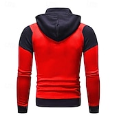 preiswerte Basic-Hoodies für Herren-Herren Vollreißverschluss-Kapuzensweatshirt Reißverschluss Kapuzensweatshirt Fleece Kapuzensweatshirt Weiß Rote Blau Grau Mit Kapuze Farbblock Reißverschluss Patchwork Tasche Sport &amp; Outdoor Täglich