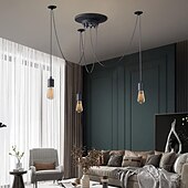economico Luci a sospensione-lampada a sospensione a led bianco caldo 6/10/14 teste retro edison multi regolabile fai da te luce ragno soffitto moderno chic industriale per soggiorno camera da letto 110-240v
