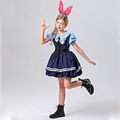 baratos Fantasias para meninas-Judy Hopps Vestidos Traje Cosplay Fantasias Cosplay filme for Para Meninas Crianças Baile de Máscaras Festa / Noite