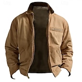 economico Giubbotti e cappotti da uomo-Per uomo Giacca Leggera Giacca Estiva Giacca utility Giacca Cargo Vacanza Quotidiano Resistente all&#039;usura Tasca Primavera &amp; Autunno Semplice Moda Classico Bavero Regolare Rosa Verde Cachi Grigio