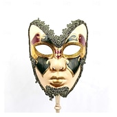 preiswerte Maske-Halloween Maske Venezianische Maske Maske am Stiel Karnevalsmaske Erwachsene Unisex Halloween Karneval Party-Abendmode Maskerade Abschlussball Einfache Halloween-Kostüme Verkleiden