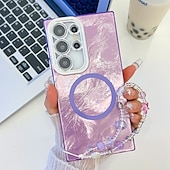 halpa Samsung-kotelot-puhelin Etui Käyttötarkoitus S24 Ultra S24 Plus S24 S24 FE S23 Ultra A55 A35 A25 A15 5G A54 S25 Ultra Takakuori Magneetti Tukee langatonta latausta rannehihnalla Retro Pinnoitus