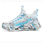 economico Sneakers Casual-sneakers alte da uomo con motivo graffiti – scarpe sportive streetwear colorate con chiusura con lacci, tomaia in mesh traspirante per abbigliamento casual e sportivo