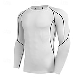 economico T-shirt e Canottiere da Corsa-Per uomo Maglia a compressione Maglia atletica Maglietta da Palestra Maglietta Fitness Manica Lunga Maglietta Casuale Athleisure Autunno Blocco di colori Asciugatura Rapida Morbido Traspirante