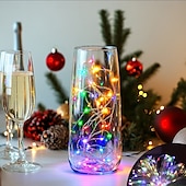 economico Striscie luci a batteria-luci a corda in filo di rame impermeabile da 1 m a 10 m alimentate a batteria per luci decorative per interni ed esterni non conduttive per Natale, Halloween, matrimoni, festival