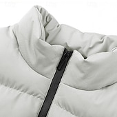 economico Gilet-Per uomo Gilet imbottito Quotidiano Casual Autunno &amp; Inverno Tasca con cerniera Poliestere Confortevole Semplice Cerniera Collo alla coreana Vestibilità regolare Nero Borgogna Cachi Blu scuro Gilet