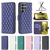 お買い得  サムスン用ケース-電話 ケース 用途 S24 Ultra S24 Plus S24 S24 S23 S22 S21 Ultra Plus S23 S22 S22ウルトラ S22 Plus S21 FE S21 ウォレットカードケース スタンド付き カード挿入口 耐衝撃 レトロ風 TPU PUレザー