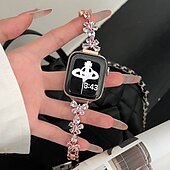 billiga Apple Watch-band-Solo loop Kompatibel med Apple Watch klockband 38mm 40mm 41mm 42mm 44mm 45mm 49mm Dam Bling Diamond Metalllås Legering Ersättningsurband för iwatch Ultra 2 Series 9 8 7 SE 6 5 4 3 2 1