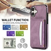 economico Cover per iPhone-telefono Custodia Per iPhone 16 Pro Max Plus iPhone 15 Pro Max Plus iPhone 14 13 12 11 Pro Max Plus Mini SE Per retro Con supporto Slot per schede Resistente agli urti Retrò TPU pelle sintetica