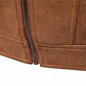 economico Giacche in Suede Sintetico-Per uomo Giacca sportiva Giacca in pelle scamosciata marrone Casual / quotidiano Sexy Autunno inverno Tinta unita / tinta unita Informale Bavero Standard Nero Giallo Verde Grigio Giacca