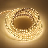 お買い得  防水ストリップライト-導かれたストリップライト防水30m98.4fttiktokライト5050smd 1800ledseuプラグ付き暖かい白白赤黄青緑家のダイニングリビングルームバー用の切断可能