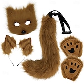 ieftine Accesorii Stilizare Păr-Set de 4 bucăți mască și coadă bentita pentru joc de rol pentru costum de petrecere de carnaval de sărbători