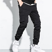abordables Pantalons Cargo-Homme Pantalon Cargo Pantalon Jogger Pantalon Cordon Taille elastique Multi poche Plein Vestimentaire Extérieur du quotidien Camping et randonnée Mode Classique Noir Vert Véronèse