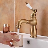 abordables Robinets de lavabo-Robinet lavabo - Rétractable Plaqué Set de centre Mitigeur un trouBath Taps
