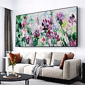 cheap Floral/Botanical Paintings-Mintura Handmade Texture Flowers Oil Paintings On Canvas Wall Art Decoration Modern Abstract Picture For Home Decor Rolled Frameless Unstretched Painting