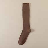 abordables calcetines caseros-Calcetines de pantorrilla de otoño e invierno ligeramente comprimidos, estilo de mujer, medias negras cálidas que combinan con todo, calcetines hasta la rodilla de otoño