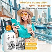 お買い得  Acessórios para festa-iPhone および Android 用ミニ プリンター、ワイヤレス ミニ フォト プリンター ラベル プリンター、ラベル、ジャーナル、学習ノート、クリスマス、ハロウィーン、感謝祭のギフトを印刷するためのポータブル BT ミニ サーマル プリンター
