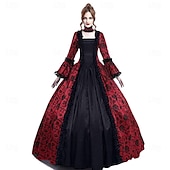 cheap Dresses-Rococo 18th Century Cocktail Dress Dress Cosplay Costume Lady Geometric Ball Gown Fancy Dress Women&#039;s Royal Halloween Carnival Masquerade Party / Evening Prom Carnival of Venice Adults&#039; Dress All