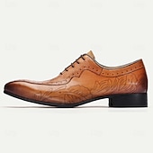 economico Scarpe Eleganti Classiche-scarpe oxford da uomo in pelle di vacchetta di prima qualità – scarpe eleganti brogue con lacci e motivo floreale intagliato a mano per occasioni formali