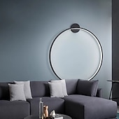 baratos Candeeiros de Parede de interior-luzes de parede led redondas para ambientes internos, arandelas de parede, luminárias de parede modernas, luminárias de parede circulares de meados do século, decoração de parede, ouro e preto 85-265v
