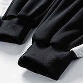 baratos Calças Desportivas-Homens Calças Esportivas Corredor Calças Calça casual Patchwork Com Cordão Cintura elástica Tecido Conforto Quente Comprimento total Ao ar livre Casual Diário Esportes Moda Preto Cinzento
