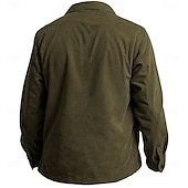 abordables veste chemise homme-Homme Cowboy Chemise en Velours Côtelé Veste chemise Surchemise manche longue Rétro Vintage Tribal Quotidien Automne hiver Col rabattu Chemises à col Boutons Impression 3D 2 poches 1 pc Vert Véronèse