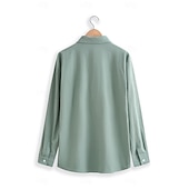 voordelige Katoenen linnen shirt-Voor heren Overhemd linnen overhemd Zomer overhemd Strand Kleding Overhemd met knopen Effen Kleur Straat Dagelijks Wit blauw Groen Khaki Lange mouw Omgeslagen kraag Kleding Zak