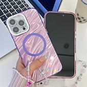 Χαμηλού Κόστους iPhone Θήκες-τηλέφωνο tok Για iPhone 16 Pro Max Plus iPhone 16 Pro Max iPhone 15 iPhone 15 Pro Max iPhone 14 Pro Max Πίσω Κάλυμμα Μαγνητική Υποστήριξη ασύρματης φόρτισης με λουράκι καρπού Ρετρό Επιμετάλλωση