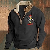economico Felpe di base-Per uomo Maglia Felpa con zip corta Nero Blu marino Marrone Grigio Mezza zip Grafico Stampa Halloween Patchwork Tasca Frontale Zip a un quarto Quotidiano Ferie Uscire Poliestere Streetwear Casual