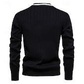economico Felpe e Sweatshirt Elite da Uomo-Per uomo Cardigan Maglione Maglione corto Maglione lavorato a maglia A coste Maglia Standard Collage Bottone giù Color Block A V Di tendenza Classico Da tutti i giorni Appuntamento Abbigliamento