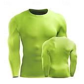 cheap Men&#039;s Running Tee &amp; Tank Tops-Men&#039;s Compression Shirt Athletic Shirt Gym Shirt Fitness Shirt Long Sleeve Tee Tshirt Casual Athleisure Fall Breathable Quick Dry Soft Gym Workout Running Walking Sportswear Activewear Solid Colored