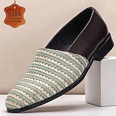 economico Mocassini in pelle premium-mocassini da uomo traspiranti in pelle bovina di prima qualità e nylon intrecciato - comode scarpe slip-on per abbigliamento casual e formale