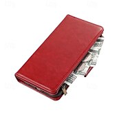 cheap iPhone Cases-Phone Case For iPhone 16 Pro Max Plus iPhone 15 Pro Max Plus iPhone 14 13 12 11 Pro Max Mini SE X XR XS Max 8 7 Plus Back Cover with Stand Holder Zipper with Wrist Strap Retro TPU PU Leather