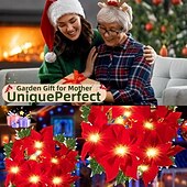 Недорогие уличные рождественские огни-1 упаковка солнечных огней пуансеттии уличные огни уникальный цветочный дизайн для сада/двора/патио