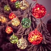 abordables Luces de cadena de vacaciones-Guirnalda de luces LED de Navidad con forma de estrella, 1,5 m, 10 ledes, funciona con pilas, para árbol de Navidad, bolas redondas, para Navidad, Año Nuevo, bodas, fiestas, hogar, ventana, jardín,