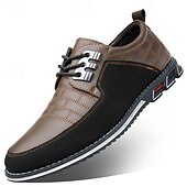 abordables Zapatillas de hombre-Hombre Oxfords Zapatos Derby Zapatos Confort Negocios Casual Británico Exterior Diario Oficina y carrera PU Cordones Negro Blanco Rosa Primavera Otoño Invierno