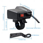 economico Caricabatterie per auto-Caricabatterie per cellulare per moto 3.4a dual usb con accendisigari 10-24v con misuratore di tensione accessori di modifica