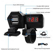 economico Caricabatterie per auto-Caricabatterie per cellulare per moto 3.4a dual usb con accendisigari 10-24v con misuratore di tensione accessori di modifica