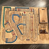 Недорогие Подарки-настольная игра cribbage wars 2024 новый деревянный набор cribbage с забавными поворотами, временными искажениями &amp;ловушки традиционная семейная игра с местом для хранения карт и колышков